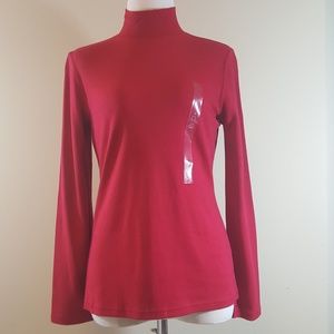 Mock Neck Long Sleeve T Shirt